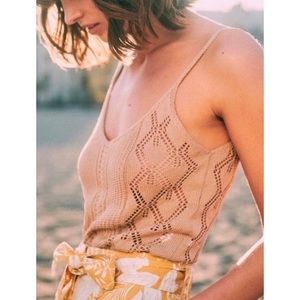 sezane angele top in cream size small nwot